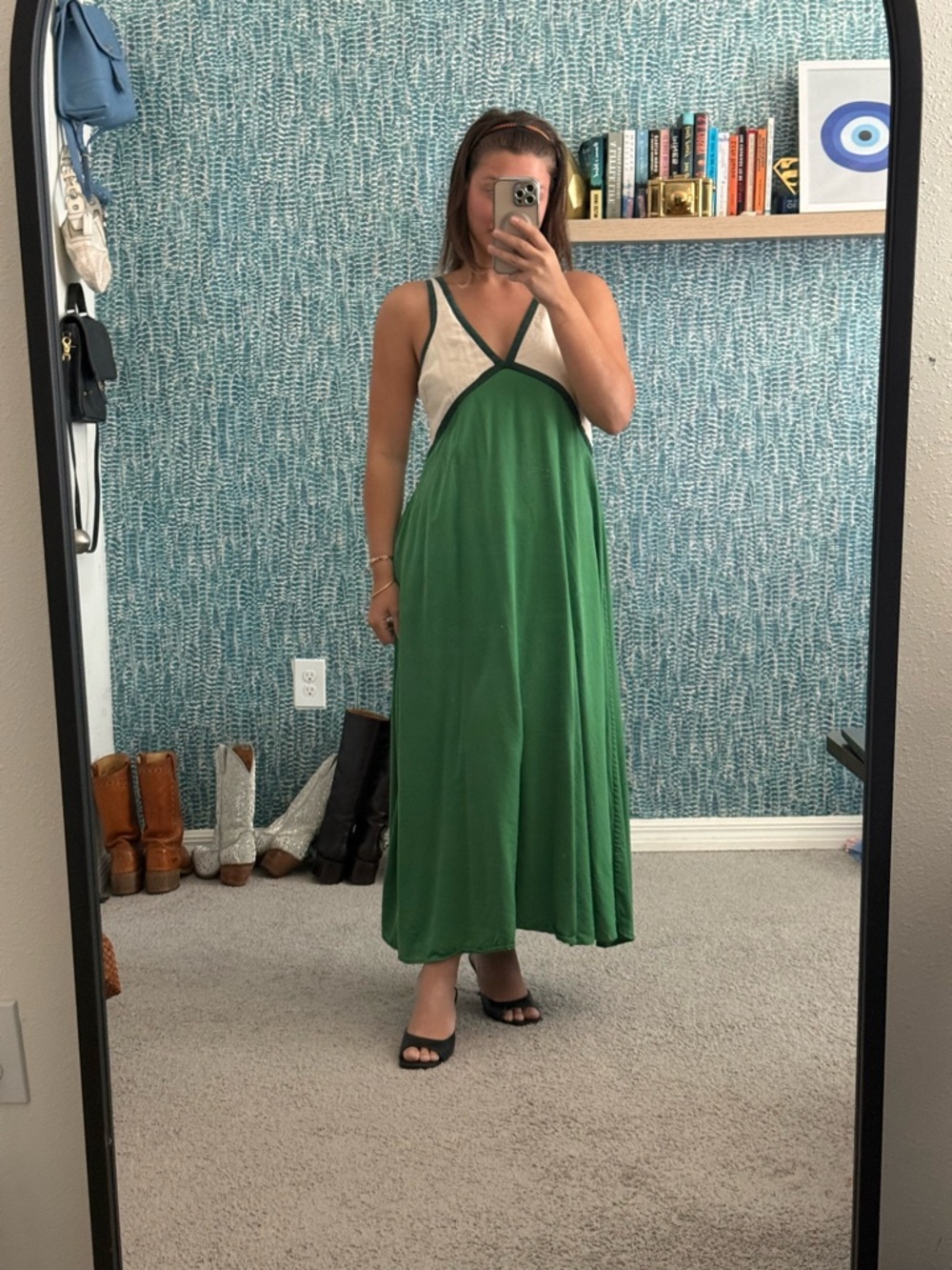 Sancia Naomi Colorblock Maxi Dress in Green - Picture 2 of 4